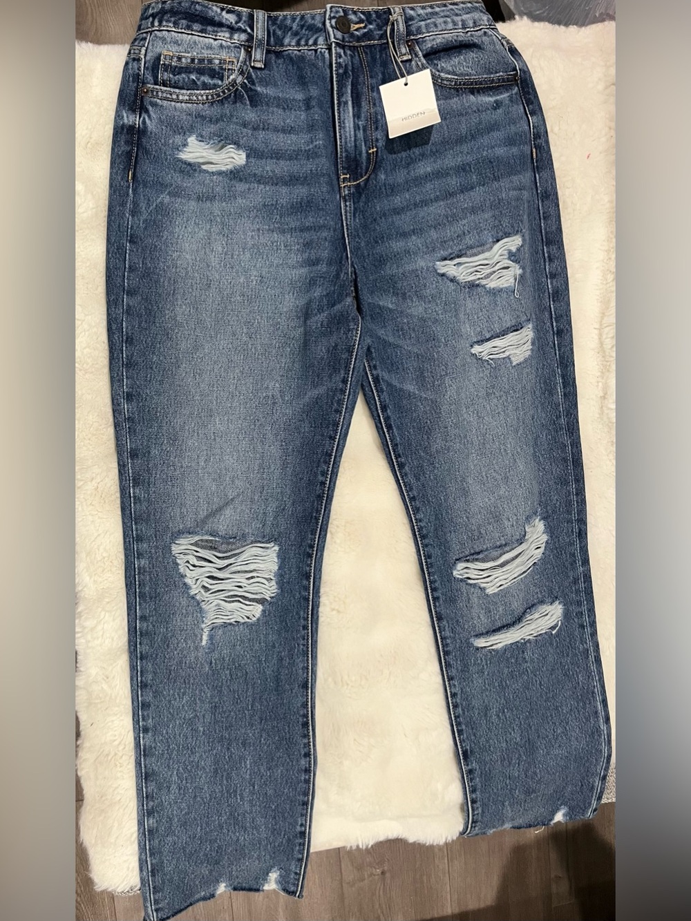 New Hidden Brand Distressed Jeans - Blue Wash with tags